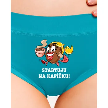 Souprava dámského spodního prádla Bastard Startuju na kafíčku dámské kalhotky Turquoise
