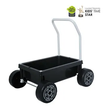 Dětské chodítko PLASTO Chodzik Wózek z cichymi kołami Od 10 mc Kolor soft czarny PLA1068