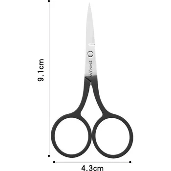 Nůžky na obočí a řasy pro přesnou úpravu | manikúrní nástroj, kosmetické nůžky - Černý