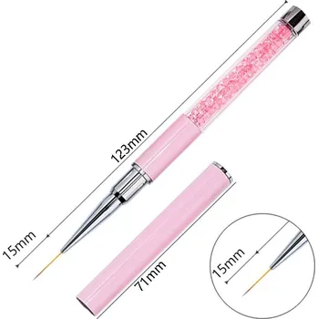 Štětec na zdobení nehtů, designový štětec na malování gelem | štětec, pomůcka na nehty - Růžová 15mm
