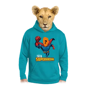 Chlapecká mikina Bastard Táta superhrdina dětská mikina klokanka Hawaiian Blue