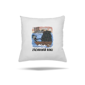 Polštář Bastard Záchranář roku polštář White
