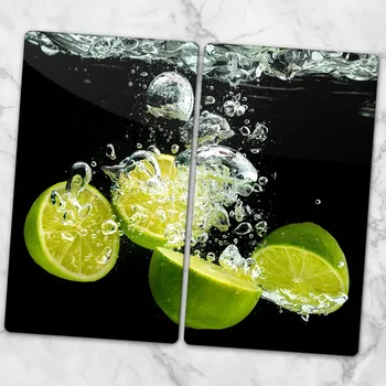 Obraz Odolné a stylové kuchyňské skleněné desky s motivem Ponořené limetky 2x30x52