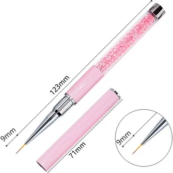 Štětec na zdobení nehtů, designový štětec na malování gelem | štětec, pomůcka na nehty - Růžová 9mm