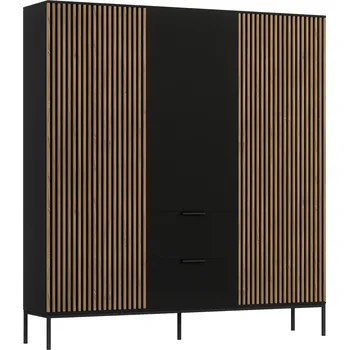 Šatní skříň Nábytek PEGAS s.r.o. Šatní skříň MEORATI 185, Černá/Dub Artisan