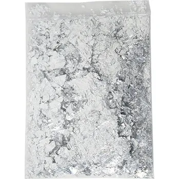 Zdobení nehtů zlatými a stříbrnými fóliemi | fólie na nehty, nehtová dekorace - Stříbro - 3g