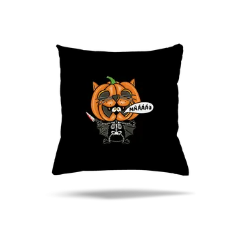 Polštář Bastard Halloweenská kočička polštář Black