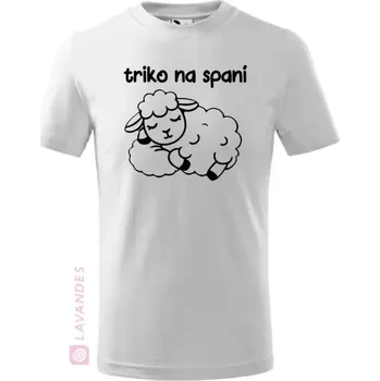 Triko na spaní s ovečkou, bílá, 122 (Dětské tričko na spaní)
