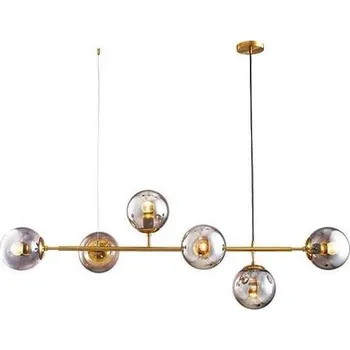 Lustr na lanku 6xE27/10W/230V zlatá