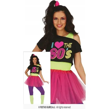 Karnevalový kostým KOSTÝM 80. LÉTA FITNESS TUTU 4 EL. NEON PARTY M