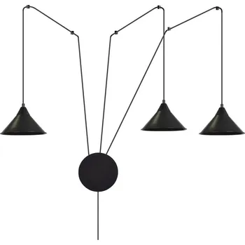 Lustr na lanku ABRAMO 3xE27/15W/230V černá