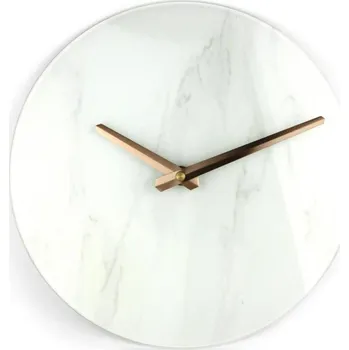 Hodiny Nástěnné hodiny 1xAAA mramorová/měděná PL0128 bílá