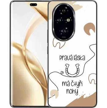 Pouzdro na mobilní telefon Gelový kryt mmCase na Honor 200 Pro 5G - koňský motiv bílé pozadí