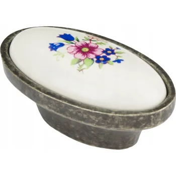 Nábytkové kování RETRO Nábytková Úchytka Oválný knoflík KYPR STARÉ ZLATO