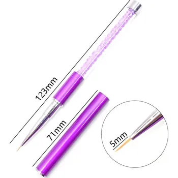 Štětec na zdobení nehtů, designový štětec na malování gelem | štětec, pomůcka na nehty - Fialová 5mm