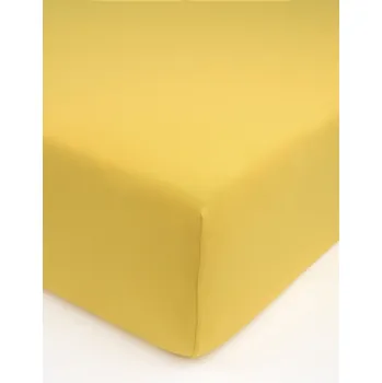 Prostěradlo Jersey prostěradlo s elastanem Deluxe 140 × 200 cm – hořčicové