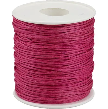 Pro Háčkování Bavlněná voskovaná šňůrka tmavě růžová 5 m