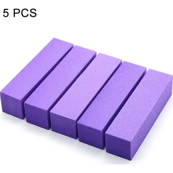 Brusný blok na nehty, leštící houbička, pilník na nehty | pilník, houbička - fialová - 5 ks