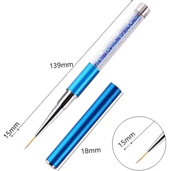 Štětec na malování nehtů s gel efektem | štětec, nástroj na zdobení - Tmavě modrá 15 mm