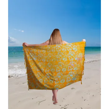 Šátek Pareo/sarong s potiskem batikovaných květin BALI132