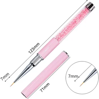 Štětec na gelové nehty a zdobení | štětec, nehtový doplněk - Růžová 7mm