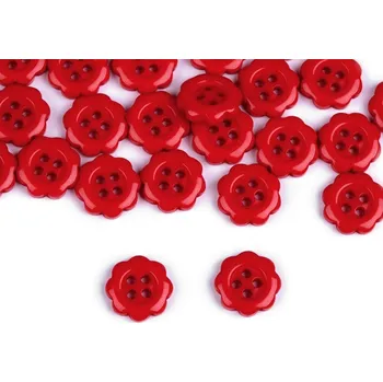 Knoflík Knoflík květ velikost 20" 100 kusů - 4 červená