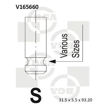 Ventil motoru Sací ventil BGA V165660