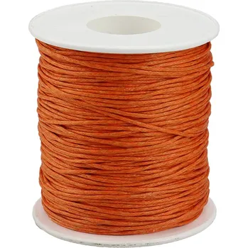 Pro Háčkování Bavlněná voskovaná šňůrka oranžová 5 m