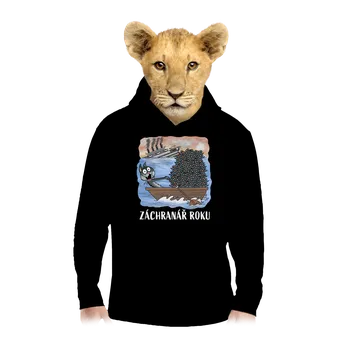 Chlapecká mikina Bastard Záchranář roku dětská mikina klokanka Black