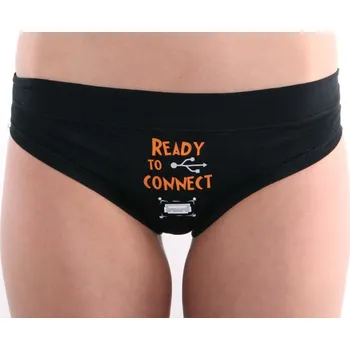 Souprava dámského spodního prádla Bastard USB připojení - kalhotky - černá