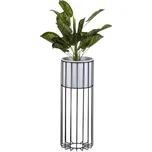 Kovový květináč LOFT 55x20 cm černá/bílá