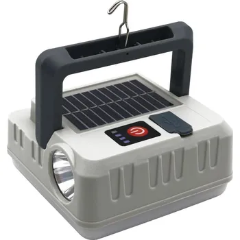 Čelovka LED Solární lampa s funkcí powerbanky LED/1W/5,5V 8000K IPX4 1200 mAh šedá