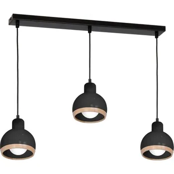 Lustr na lanku OVAL 3xE27/60W/230V černá