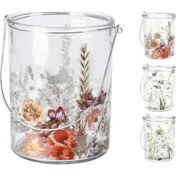 Svícen Svícen velký s potiskem květin mix