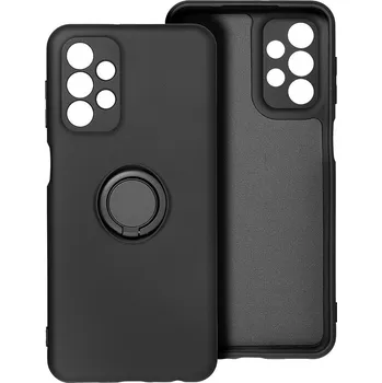 Pouzdro na mobilní telefon Zadní kryt SILICONE RING Case pro Samsung Galaxy S25 Edge, černá