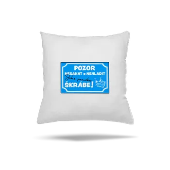 Polštář Bastard Pozor, nesahat polštář White