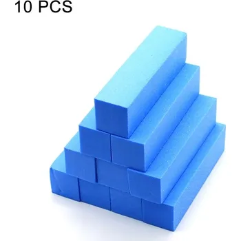 Brusný blok na nehty, leštící houbička, pilník na nehty | pilník, houbička - Modrá - 10 ks