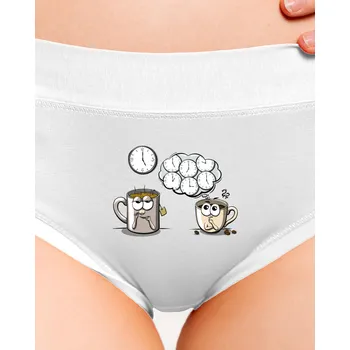 Souprava dámského spodního prádla Bastard Čaj o páté, káva stále dámské kalhotky White