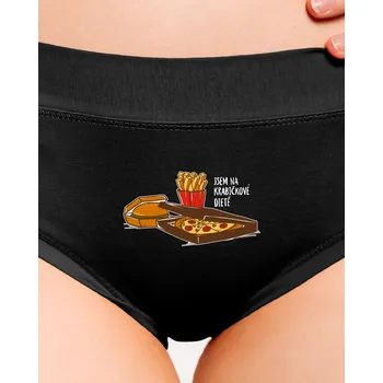 Souprava dámského spodního prádla Bastard Krabičková dieta dámské kalhotky Black