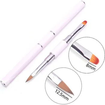 Štětec na gelové nehty a zdobení | štětec, nehtový doplněk - Dvojitá hlava růžová 01