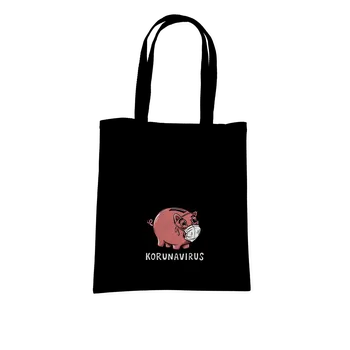 Nákupní taška Bastard Korunavirus v kasičce taška Black