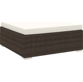 Zahradní pohovka Dílčí podnožka 1 ks s poduškou polyratan hnědá IM_46801