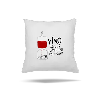 Polštář Bastard Víno je lék polštář White