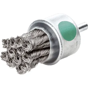 Drátěný kartáč Lessmann 456358 | Štětcový kartáč splétaný se stopkou průměr 6 mm nerezový drát (1.4401), hladký 29x72x28 mm / 0,25