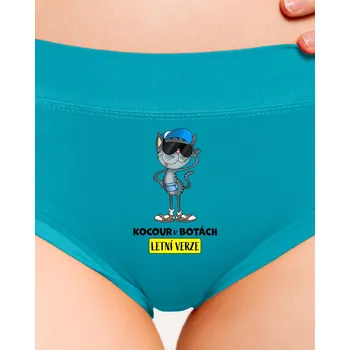 Souprava dámského spodního prádla Bastard Kocour v botách dámské kalhotky Turquoise