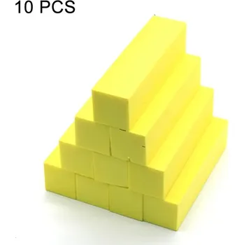 Brusný blok na nehty, leštící houbička, pilník na nehty | pilník, houbička - Žlutá - 10 ks