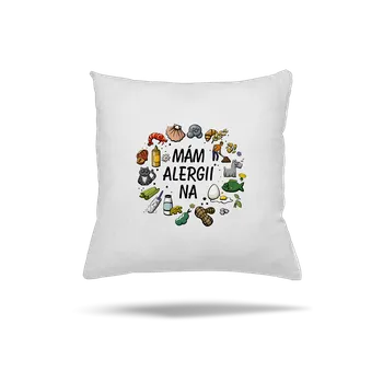 Polštář Bastard Mám alergii na... + fix polštář White
