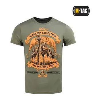 Pánské tričko Tričko s potiskem M-Tac Black Sea Expedition - olivové, XXL