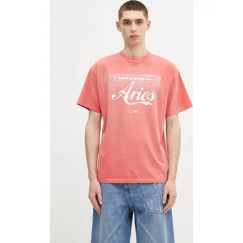 Pánské tričko Bavlněné tričko Aries Sunbleached Cola SS Tee, L, červená, 33X