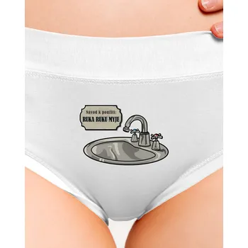 Souprava dámského spodního prádla Bastard Ruka ruku myje dámské kalhotky White
